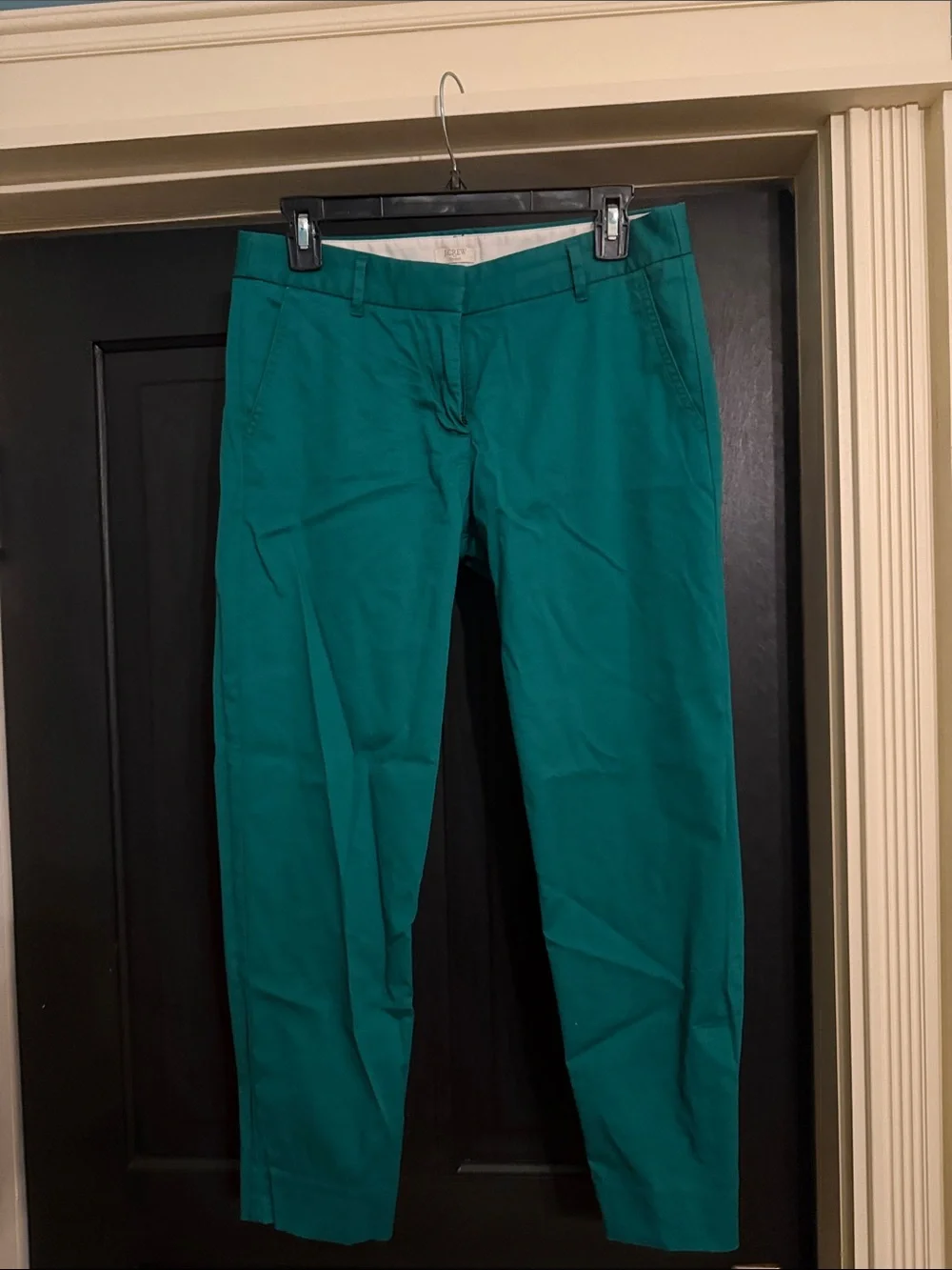 J. Crew Green Cropped Straight-Leg Pants